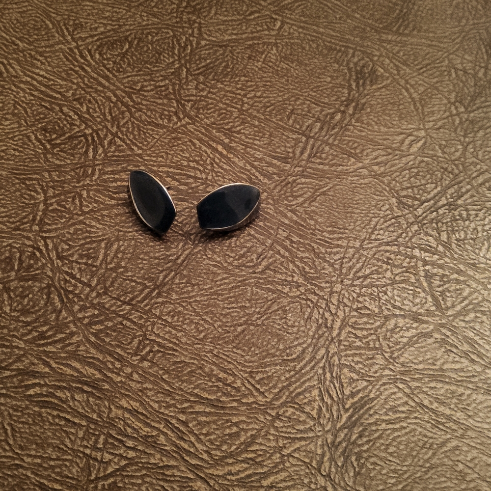 SIilver Tone  & Blue Earrings